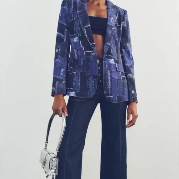 Cinq à Sept photoreal denim cheyenne blazer US 6 - Picture 4 of 11